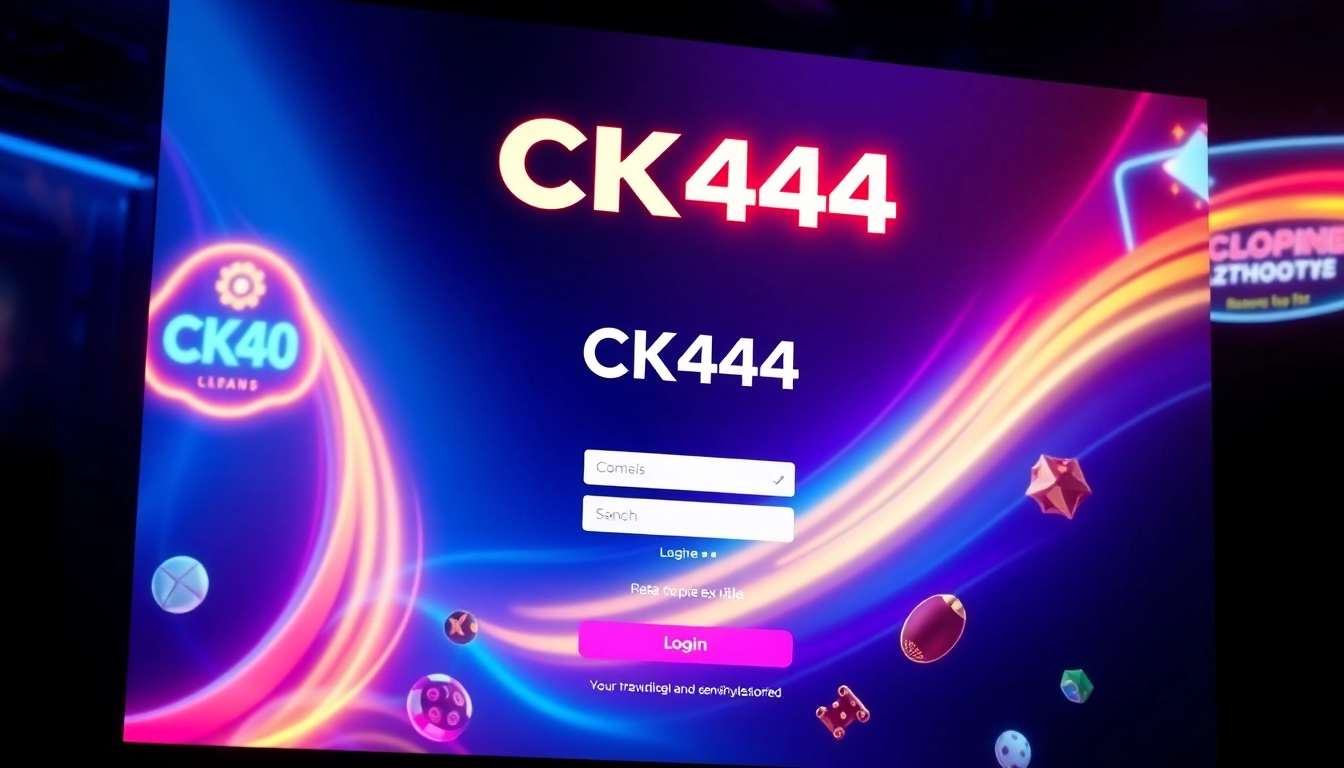 Quick and secure ck444 login process on a stylish gaming website, highlighting ease of access and digital security features for players.