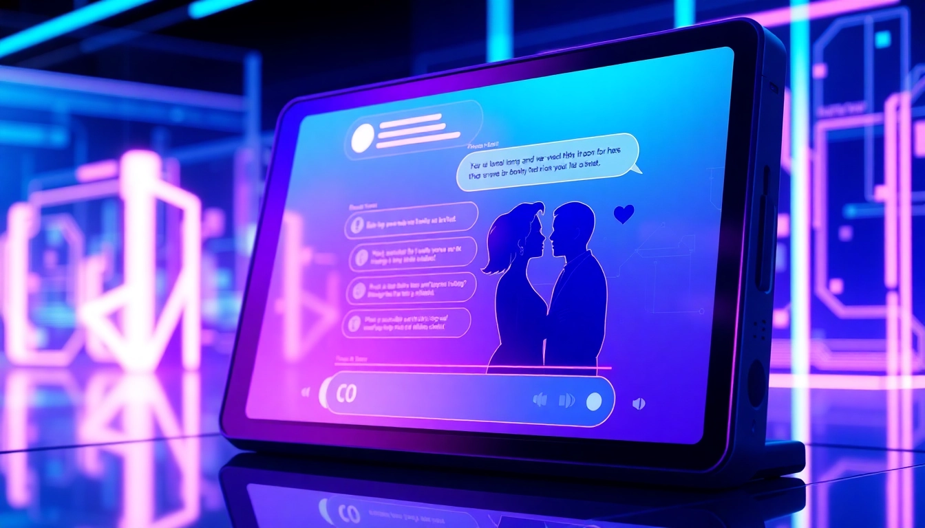 Futuristic AI chat interface with glowing data streams and digital elements representing immersive AI interactions.